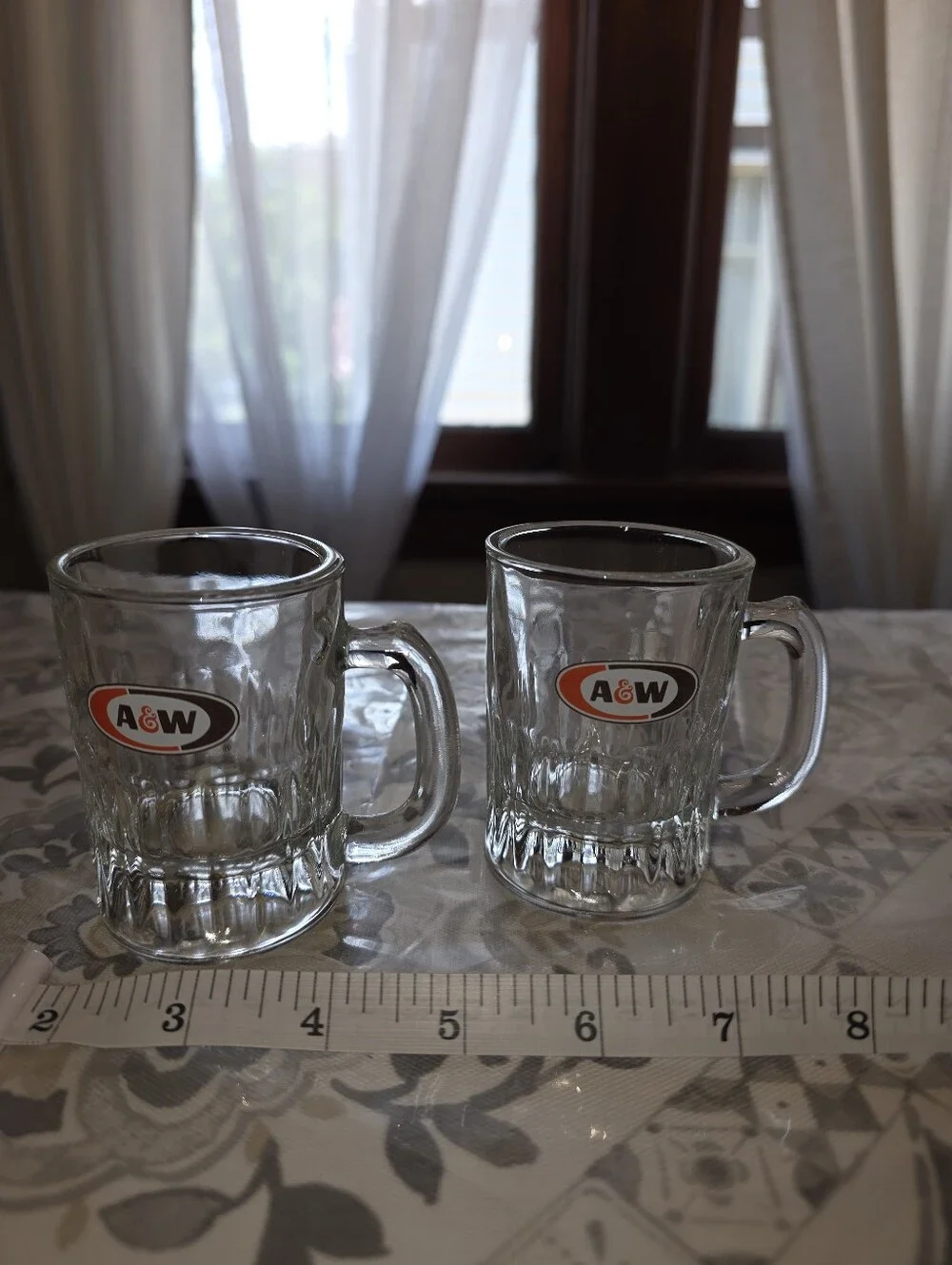 A&W Root Beer Vintage Mini Glass Mugs Set of 2.3/8 - 3.25